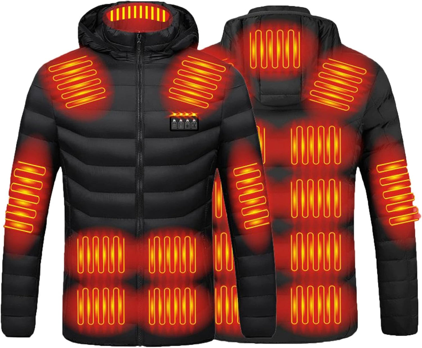2023 Veste Chauffante USB, Doudoune Manteau Chauffant Électrique Hommes Femmes Lavable avec 3 Niveaux de Chauffage et 15 Zones Chauffage pour Ski Pêche Randonnée Plein Air Pas Cher Blouson
