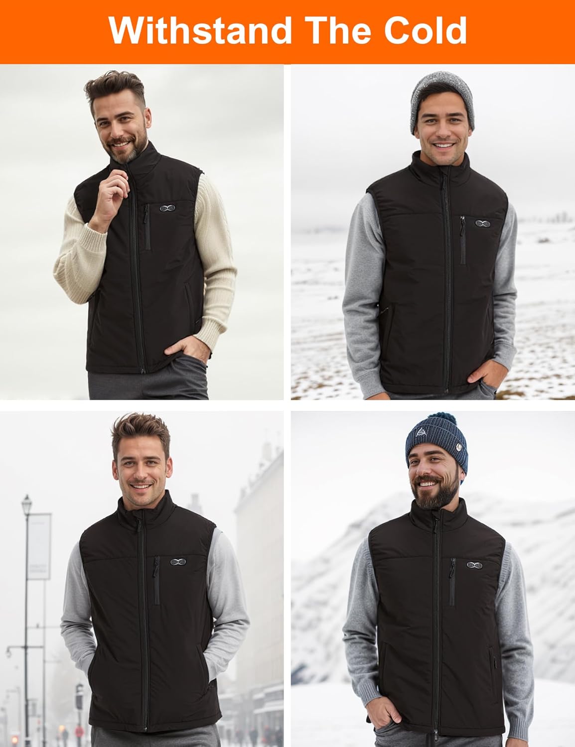 Gilet Chauffant pour Hommes avec 3 Zones de Chauffage Réglables 11 Gilet Chauffant pour fFemmes Veste Chauffante Température Maximale 141°F (Sans Batterie)