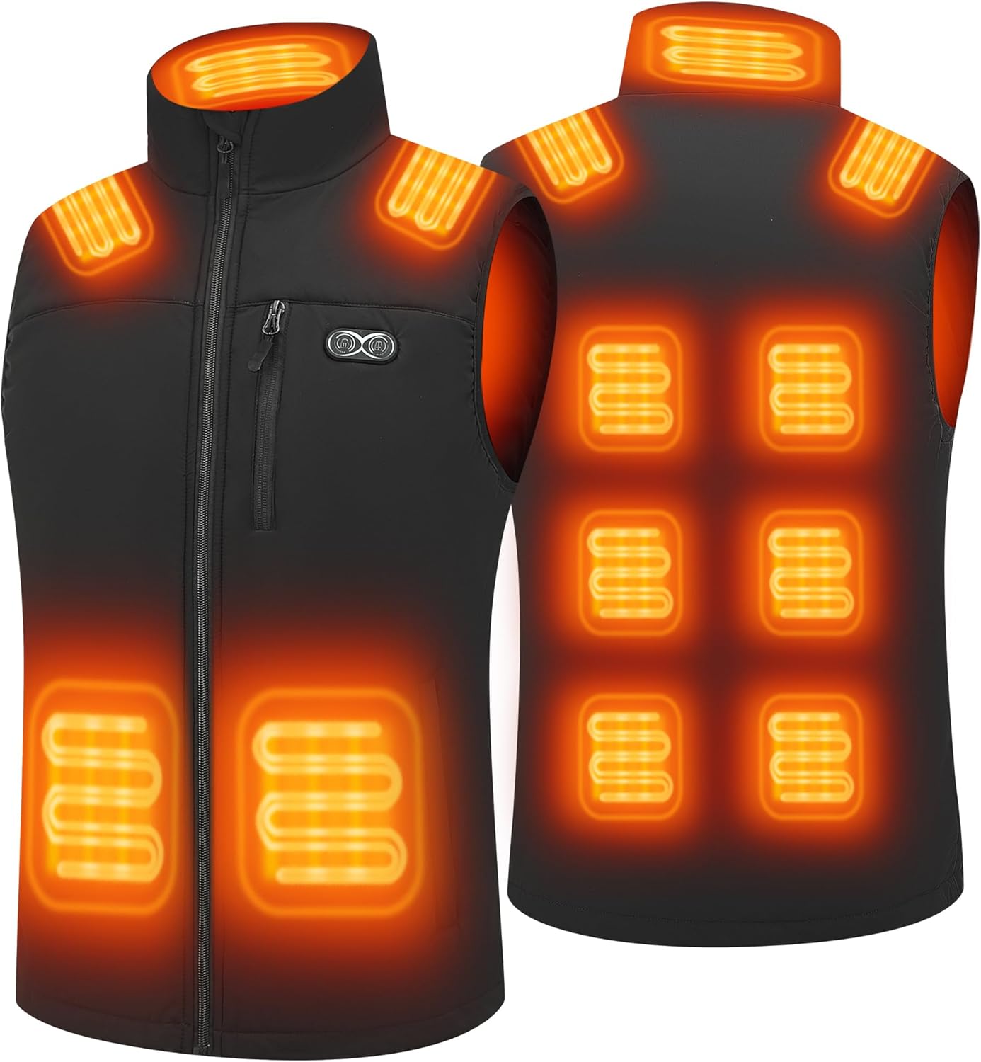 Gilet Chauffant pour Hommes avec 3 Zones de Chauffage Réglables 11 Gilet Chauffant pour fFemmes Veste Chauffante Température Maximale 141°F (Sans Batterie)
