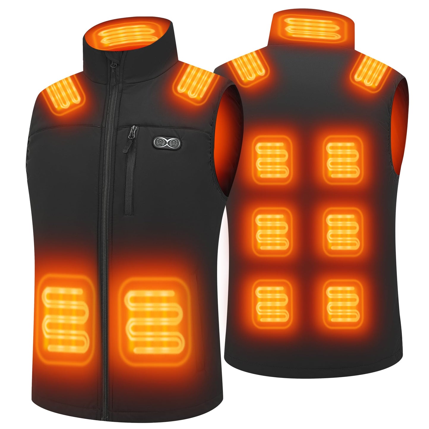 Gilet Chauffant pour Hommes avec 3 Zones de Chauffage Réglables 11 Gilet Chauffant pour fFemmes Veste Chauffante Température Maximale 141°F (Sans Batterie)